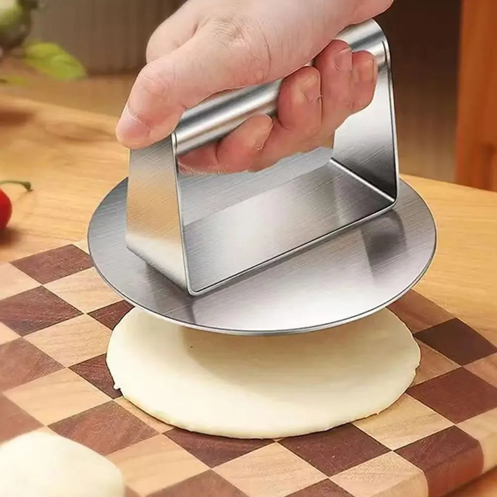 Home Outdoor Courtyard Barbeque Camping Grill  Stainless Steel Hamburger Presser Meat Tenderizing Press Burger Kitchen Gadgets Meat Pie Make Kitchen Accessories Cooking Tools