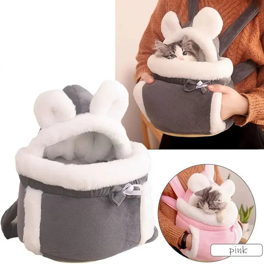 Pet Plush Carrying Cat Dog Bag For Winter Warmth Outdoor Travel Portable Bag With Large Capacity Suitable For Cats And Dogs