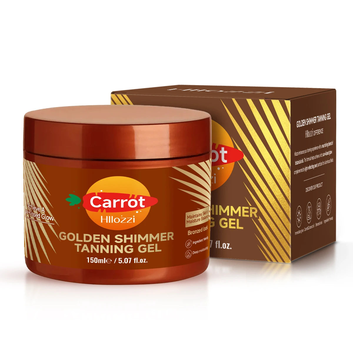 150ml-5.07fl.Oz Carrot Gold Flash Intense Tanning Gel  Accelerates tanning | Non-Greasy Waterproof Rich in Carrot Vitamin E Beach Sun Protection Women Skin Care Supplies Korean Products
