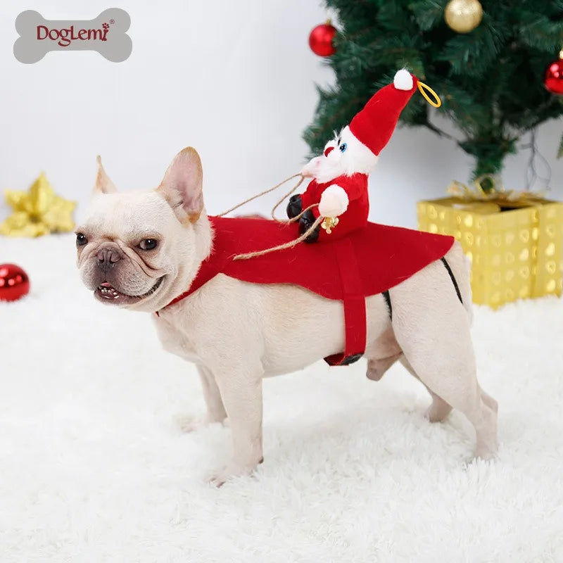 Santa Claus Costumes Christmas Pet Clothes Pet Party Dress Up Dogs Cats Costumes for Small Medium Large Dogs Cats