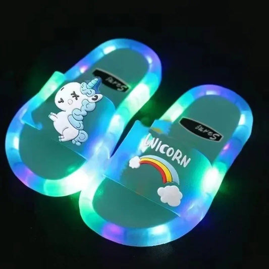 Luminous Children's Slippers Unicorn Crystal Shoes Sparkling Lights Boys and Girls Will Shine in The Cool Slippers Footwear Accessories Supplies