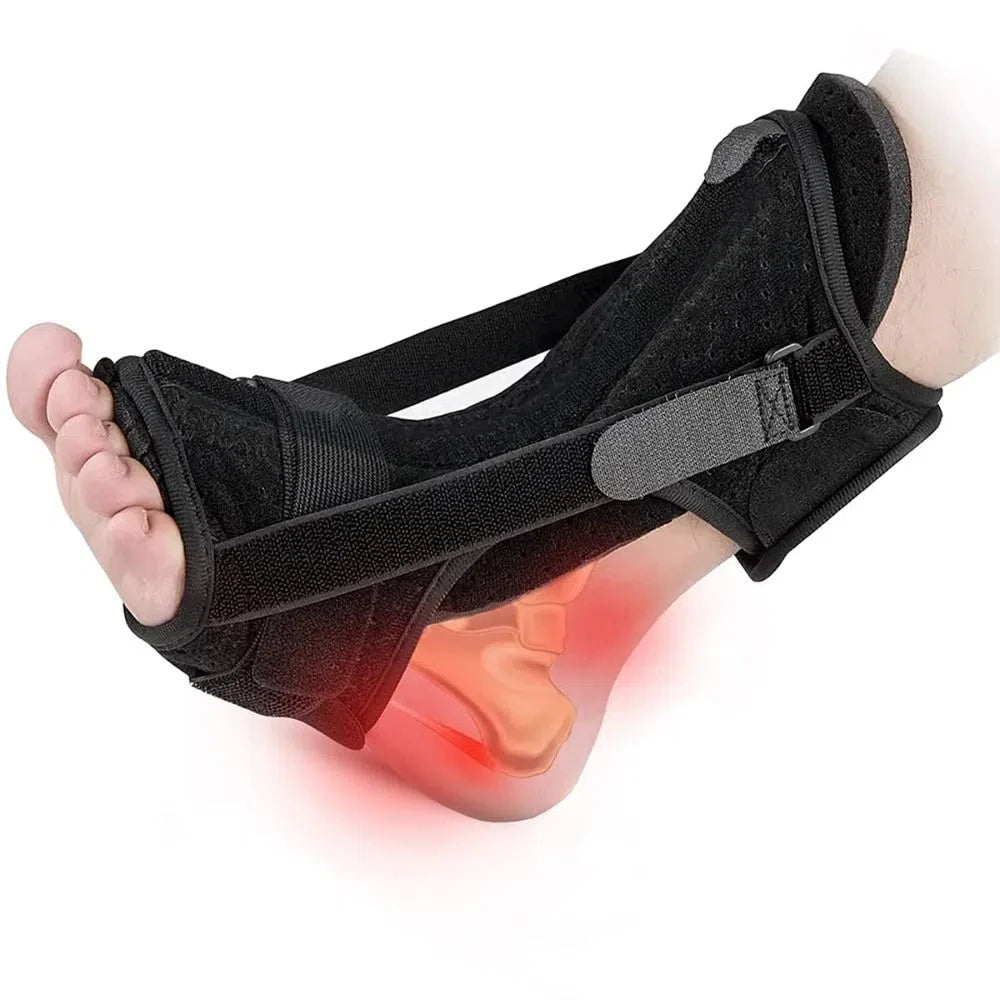 Double Support Plantar Fasciitis Splint Compression Breathable Dorsal Drop Foot Orthopedic Brace Adjustable Skin-friendly Health Care Supplies