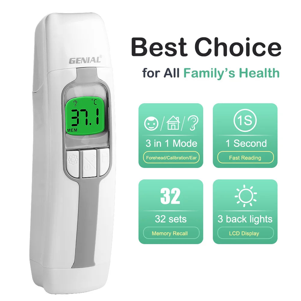 NEW Arrivals Ear Thermometer,1 Second Accurate Digital Thermometer for Adults Kids Babies,3 Age Groups Rose Red  Backlight Display Fever Alarm Medical Accessories Health Care Products