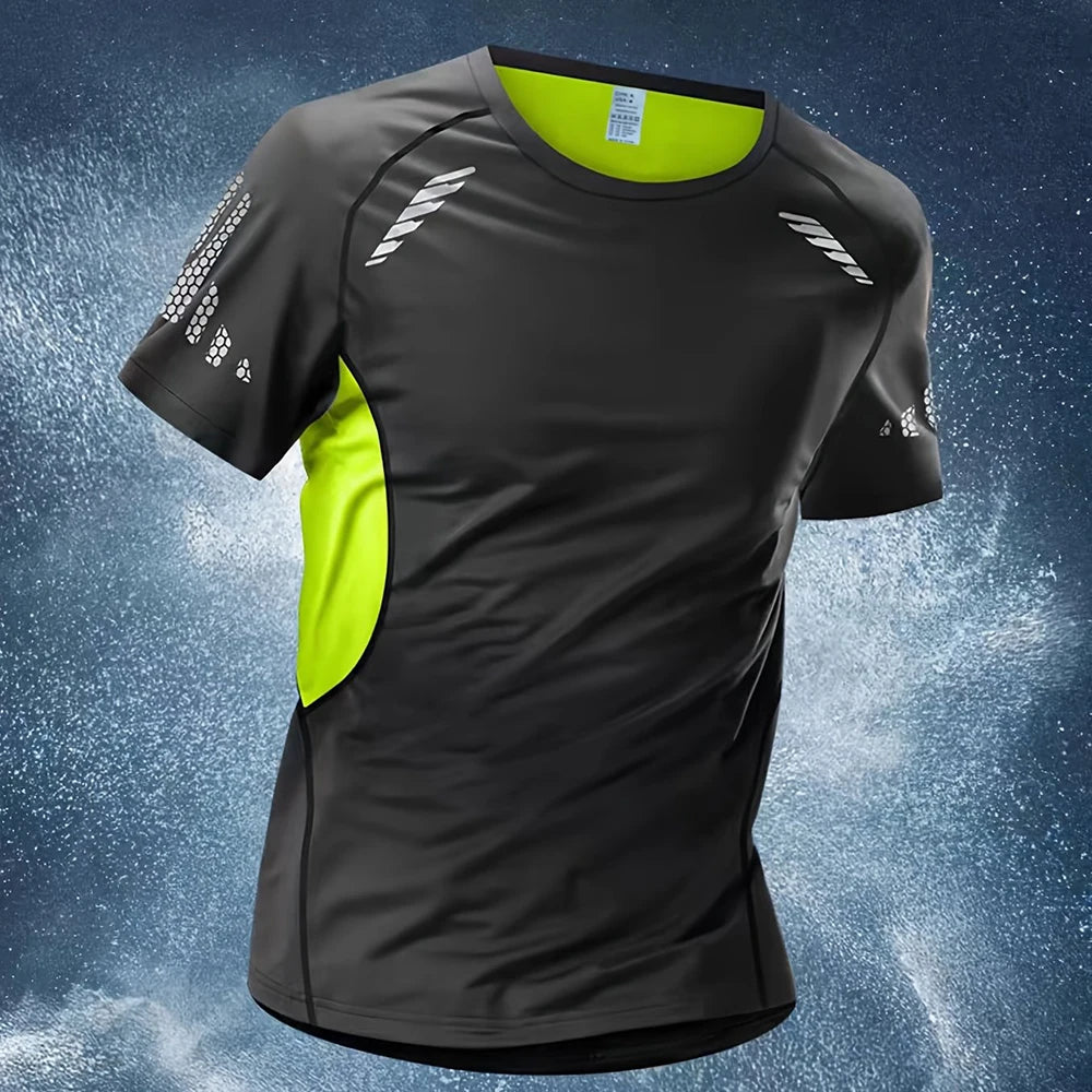 NEW S-5XL Plus Size Men's Running Sports T-Shirts Casual O-Neck Short Sleeve Tops Outdoor Fitness Cycling Gym Loose Tees Summer Breathable Comfortable Sports Apparel Accessories