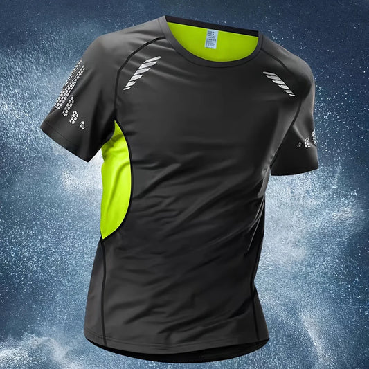 NEW S-5XL Plus Size Men's Running Sports T-Shirts Casual O-Neck Short Sleeve Tops Outdoor Fitness Cycling Gym Loose Tees Summer Breathable Comfortable Sports Apparel Accessories