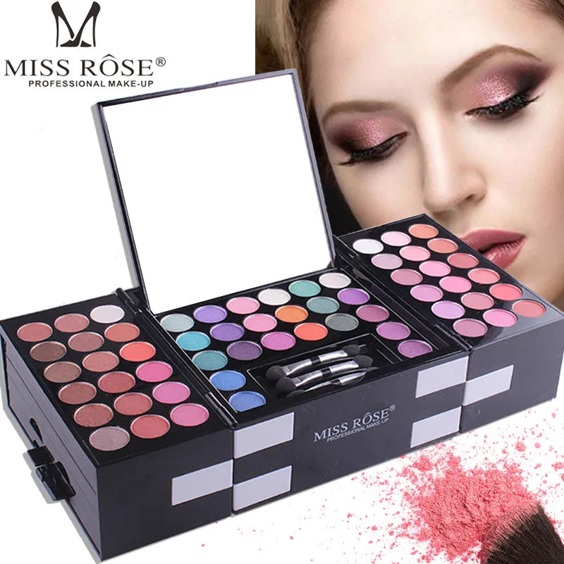 148 Color Long Lasting Waterproof Shimmer Makeup Kit Glitter Matte Eyeshadow Eyebrow Blush Palette Travel Cosmetics Set