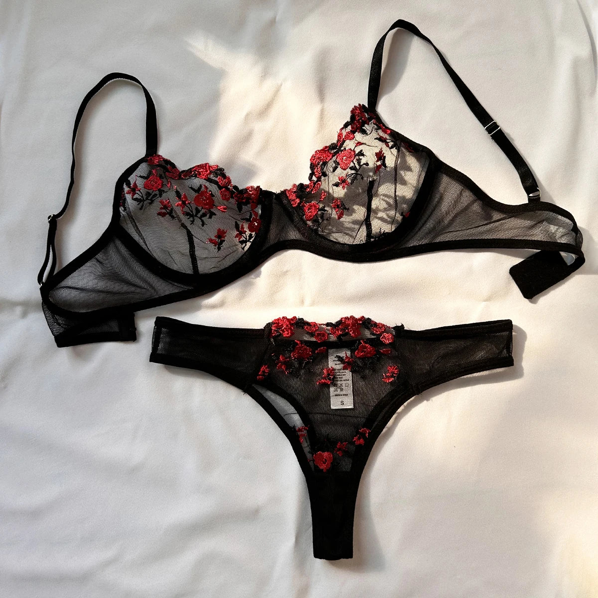 Sexy Set Women Underwear Exotic Emotional Bra Set Embroidered  Brassiere Lingerie Set Women's Set Push Up Thin Bralette