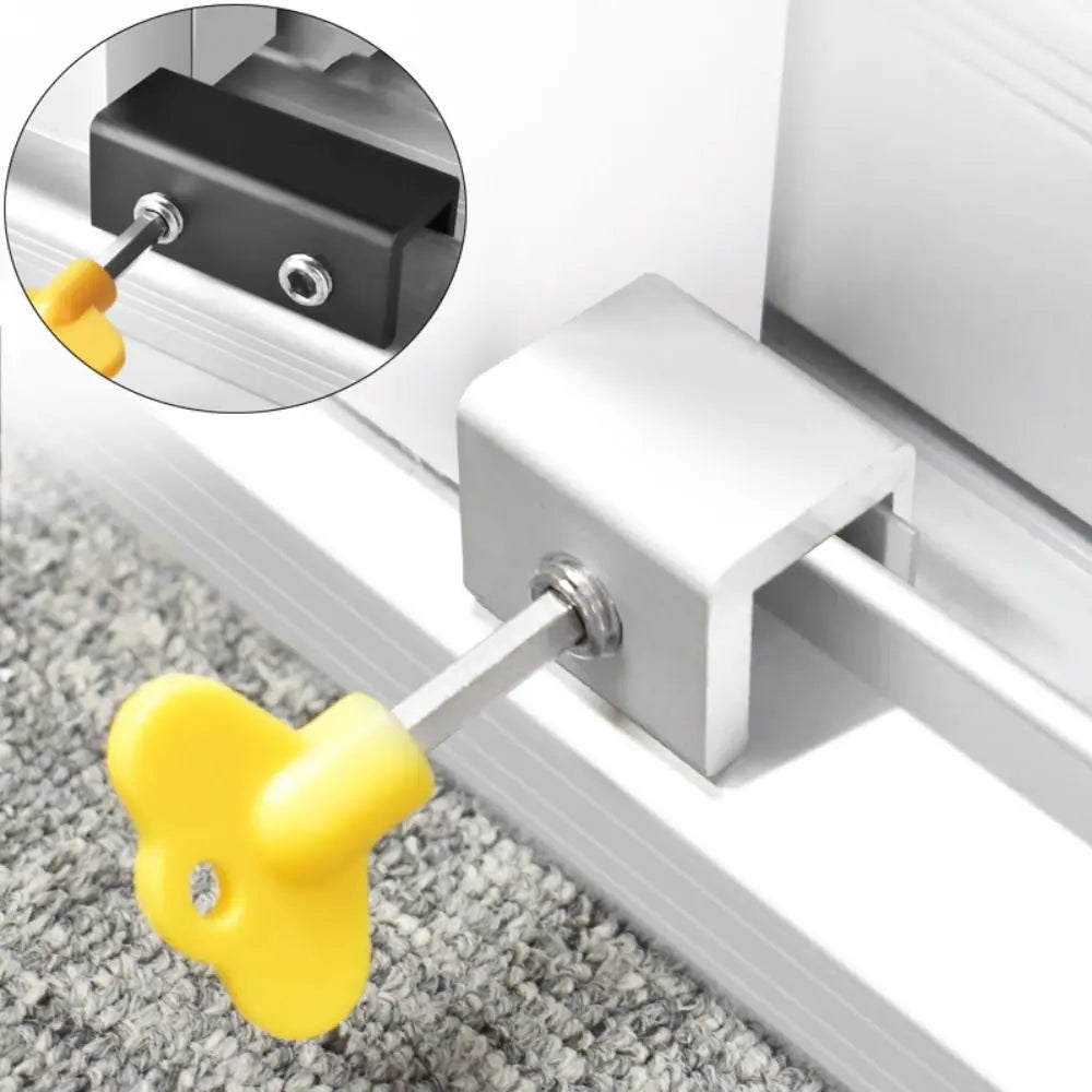 NEW Arrivals Babies Kids Pets Anti-Theft Limit Shutter Door Lock Adjustable Window Restrictor Lock Stopper Safety Locks Child Protection Baby Safety Device