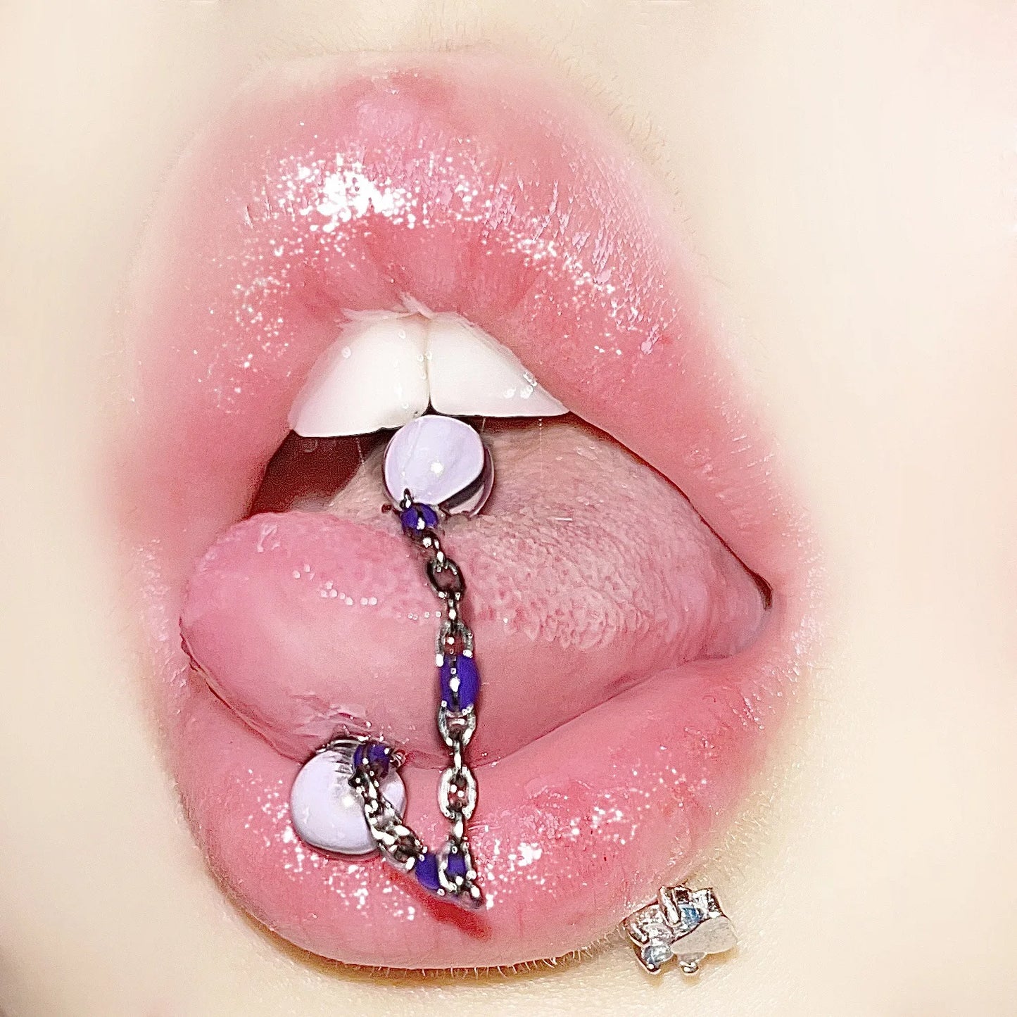 NEW Arrivals Punk Cute Chain Tongue Nail Detachable Drop Beads Acrylic Sweet Piercing Tongue Ring Body Accessories for Men Women
