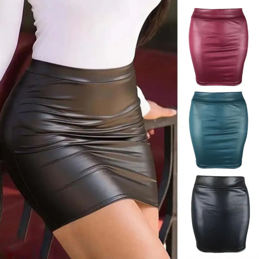 NEW Arrivals S-3XL High Quality Leather Matte Slim Mini Sexy Fashion PU Hot Short High Waist Skirt Evening Nightclub Party Streetwear Office Lady Clothes Girl Ladies Luxury Fashion Apparel Supplies