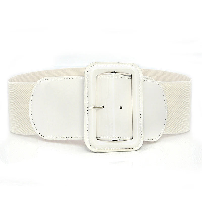 Plus Size Black/Red/White Luxury Stretch Cummerbunds Women Female Wide Black Corset PU Leather Canvas Belt Big Dress Waistband Designer Belts Girls Ladies Luxury Fashion Apparel Accessories Clothing Products