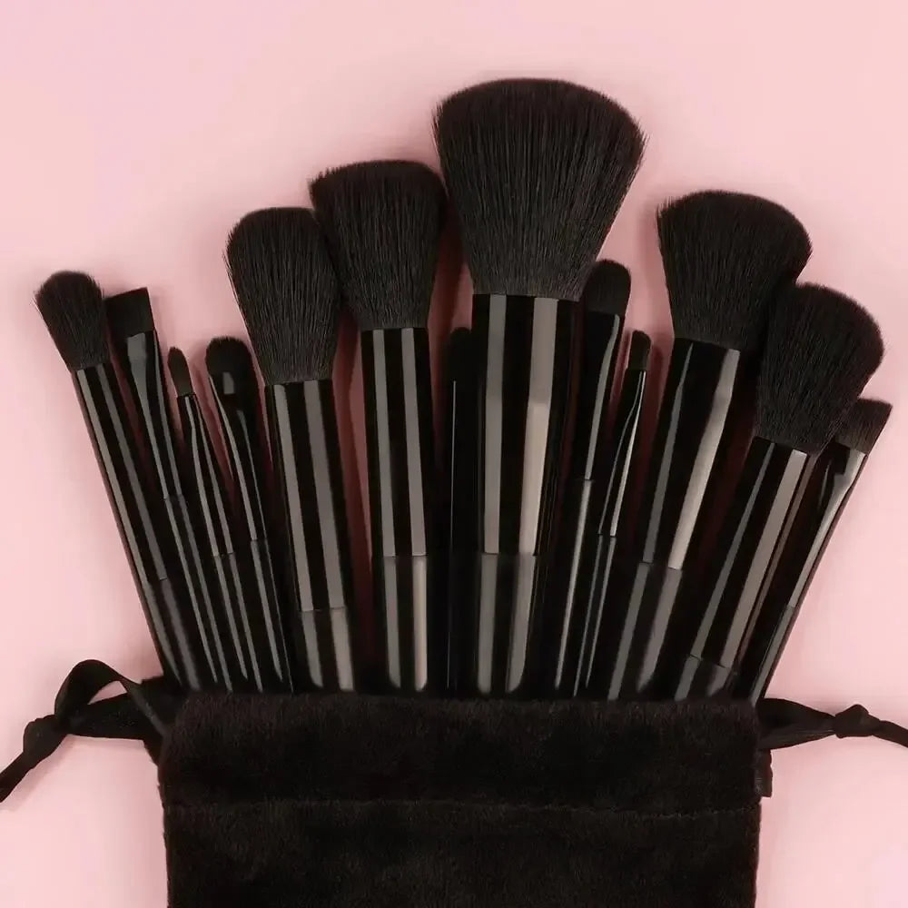 NEW 13 PCS Set Pink/Black Color Make-Up Brush Set Soft Fluffy Professional Cosmetic Foundation Powder Eyeshadow Kabuki Blending Make Up Brush Beauty Tools