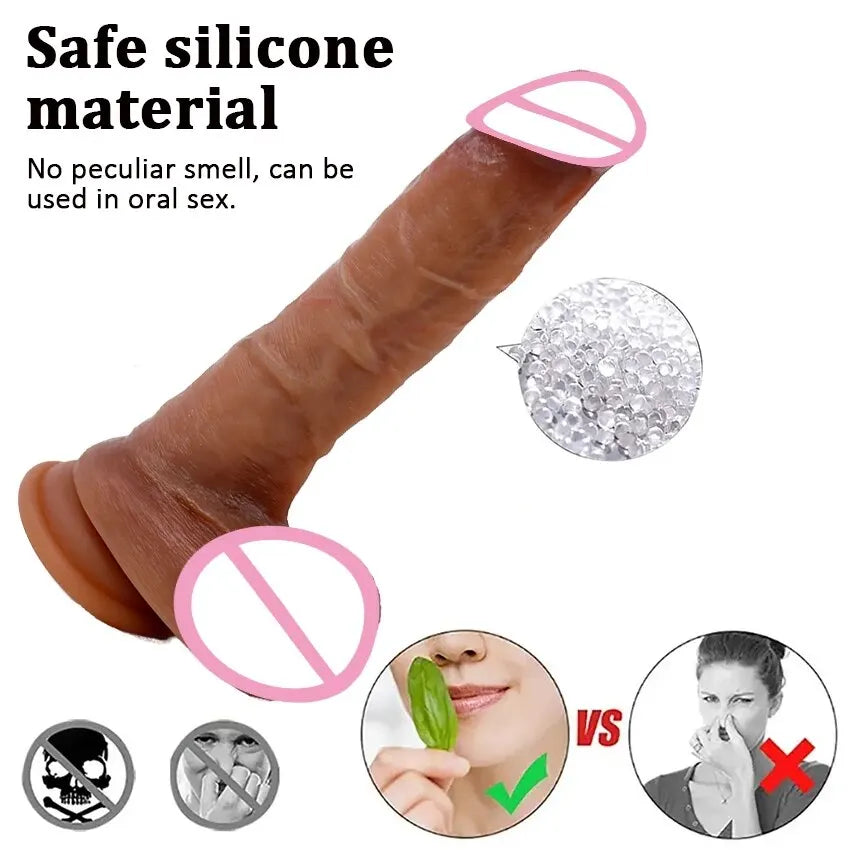 Soft Dildo Realistic Penis Adult Sexy Toys for Woman Men Vagina Anal Massage Stimulator Silicone Layer Dildo with Suction Cup