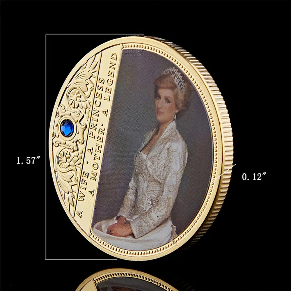 British Diana Princess Rose With Diamond Last Rose Professional Commemorative Token Coin