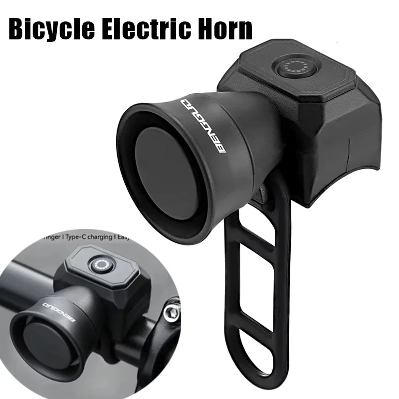 Electric Bicycle Horn Mountain Bike Mini USB Charging/Battery Waterproof Electronic Bike Bell Riding Equipment Bicycle Accessories Sports Supplies