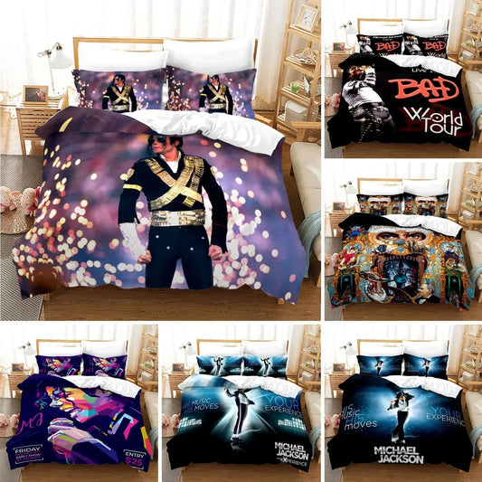 8 Types/Colors 3D Printed Michael Jackson Bedding Set Duvet Cover Bedroom Comforter Single Twin King  Size Quilt Cover Home Textile 2/3PCS Bedding Apparel Sets