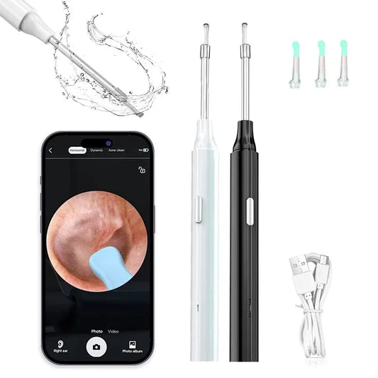 Smart Wireless Otoscope High Precision Ear Wax Removal Tool with Camera LED Light With Ear Cleaning Kit for IOS & Android