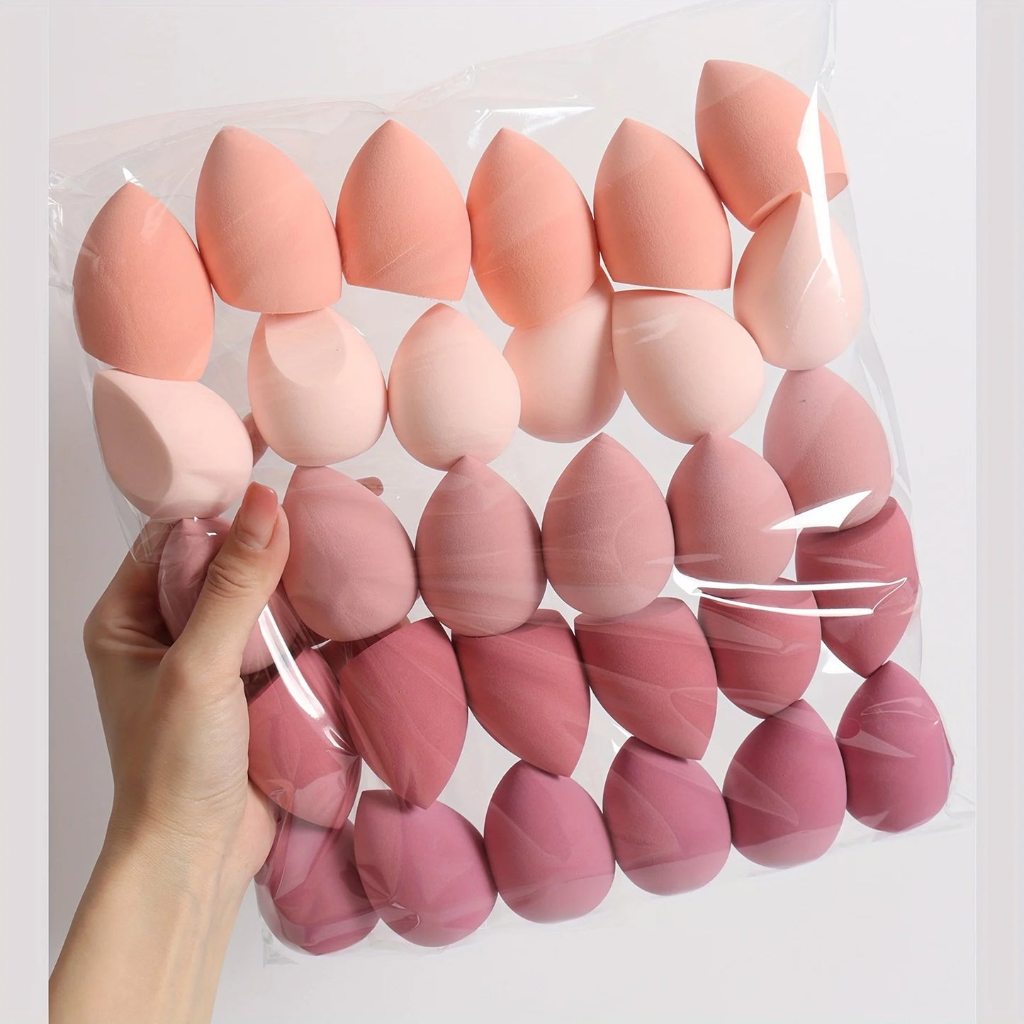 18 PCS Set Make-Up Sponge Set, Suitable for Liquid BB Cream Powder Application, Make-Up Egg Dry Wet Dual-Use Powder Puff Ladies Cosmetic Accessories