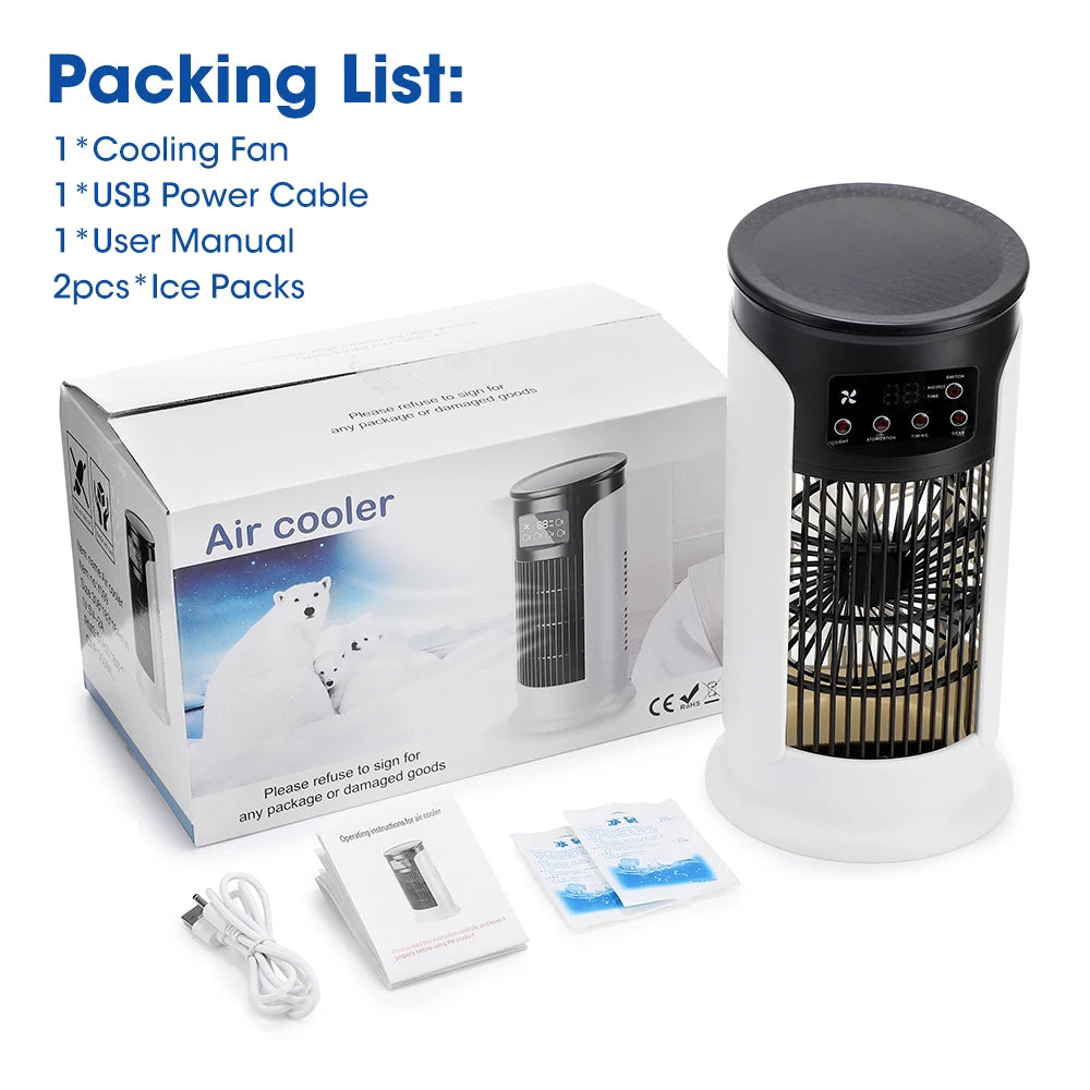 Air Conditioner Fan New Cooling Fan Home Desktop Office Humidification Refrigeration USB Timing Silent Cooling Fan