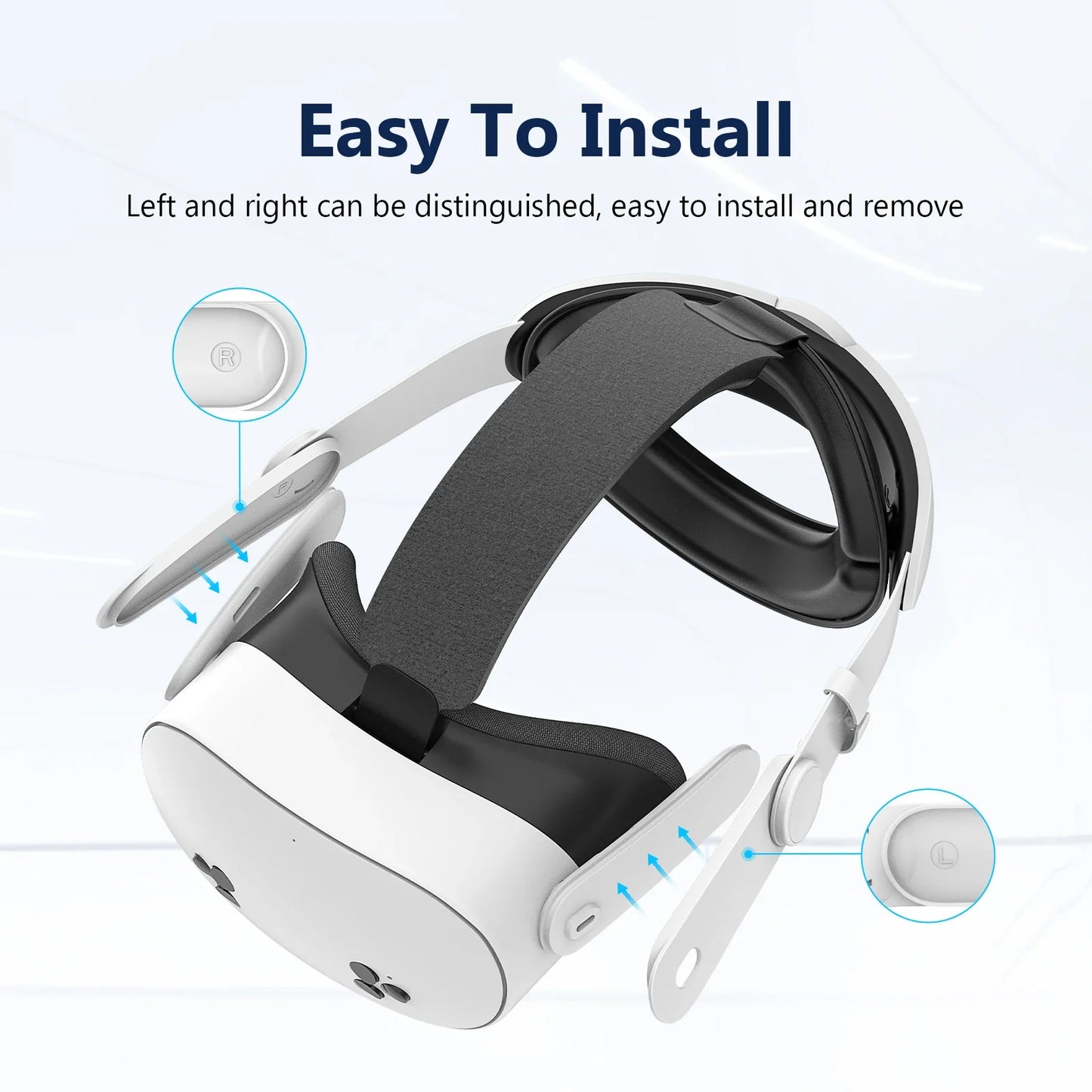 META Quest Set Upgraded Adjustable Head Strap For Quest 3/3S Replacement Headband For Quest 3S Comfort Wear Elite Strap Headwear VR Accessories
