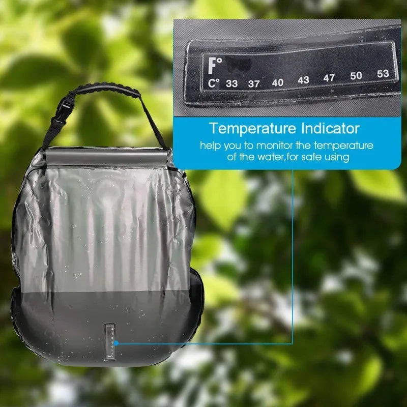 20L Outdoor Camping Shower Bag with Solar Thermal Collection and Portability Shower Bag Outdoor Portable Shower Water Bag Hygiene Accessories