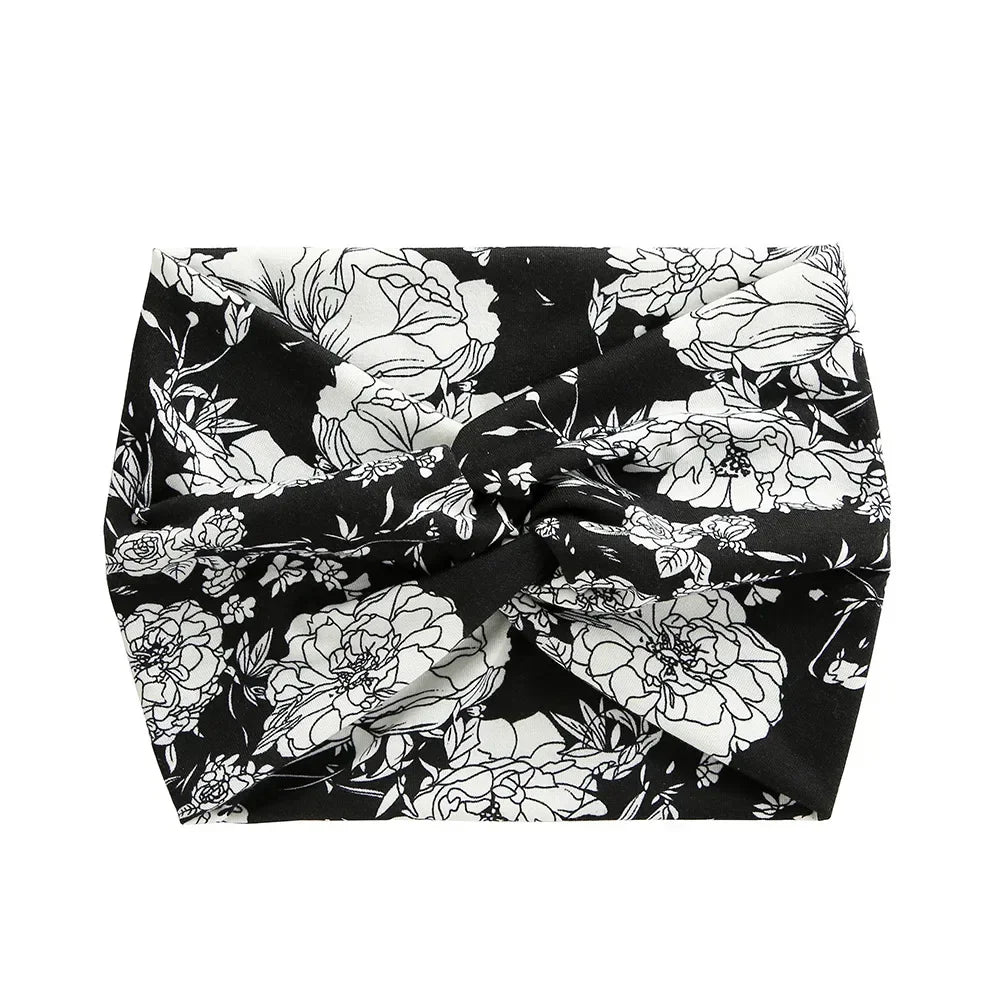 NEW Arrivals 44 Colors/Patterns Sports Elastic Wide-Brimmed Headband Unisex Solid Color Knotted Soft Anti-Slip Warm Turban Bandana Elastic Hairband Ladies Girls Fashion Apparel Accessories Clothing Supplies