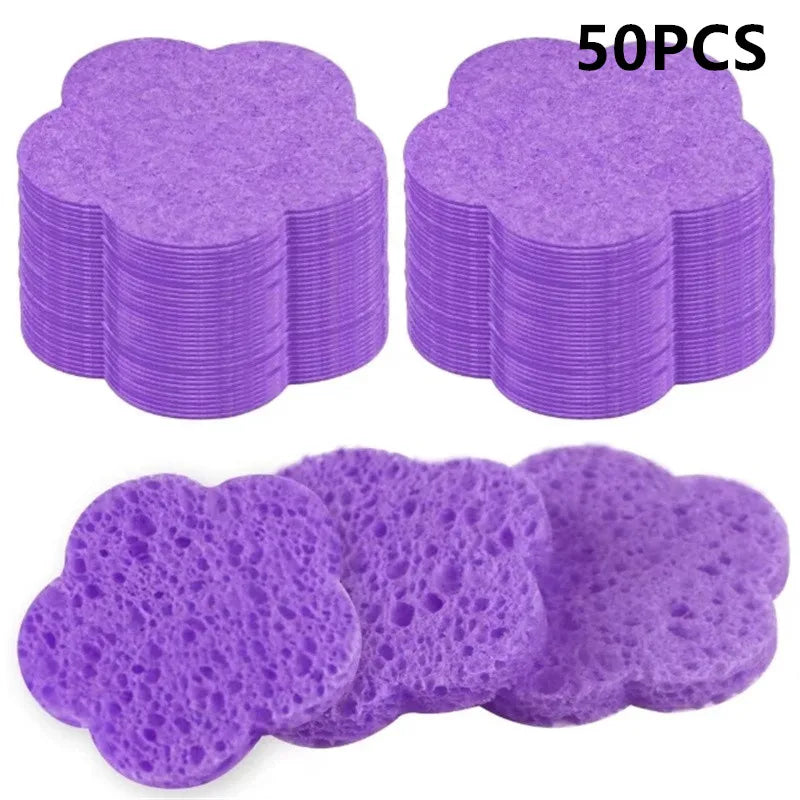 NEW Arrivals 50/100 PCS Set Reusable Facial Sponges Pad Heart Shape Compressed Facial Natural Facial Cleansing Pads Exfoliating For Cleansing ﻿Women Cosmetic Accessories