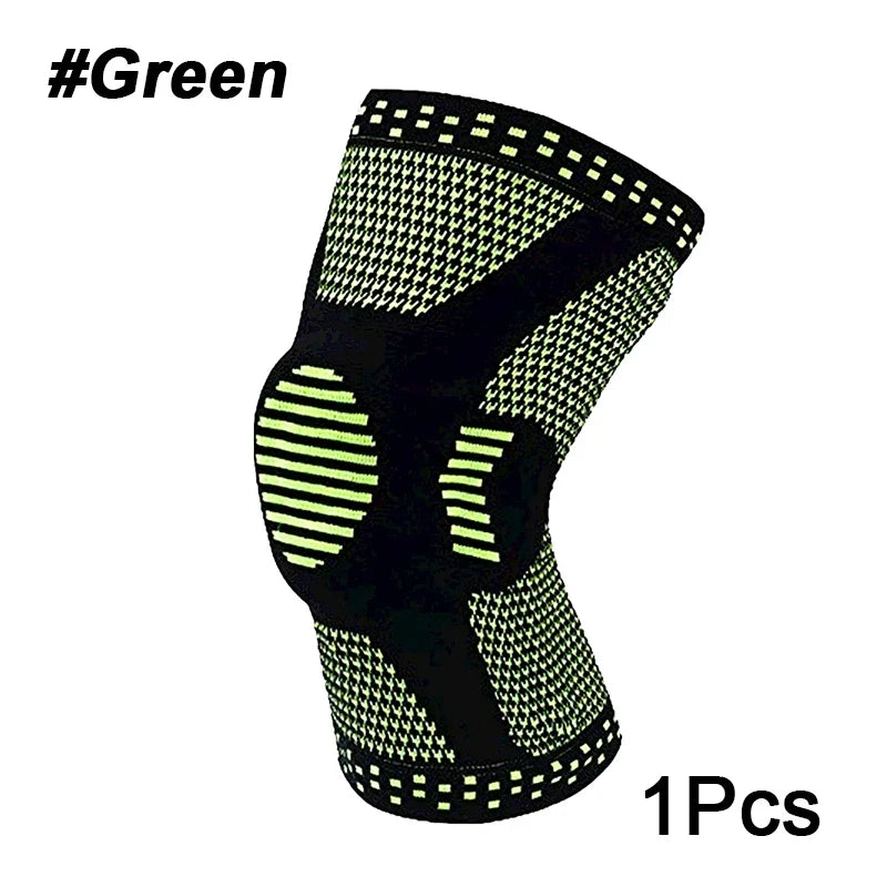 NEW Arrivals S-2XL 1Pcs Silicone Compression Knee Sleeve, Knee Brace Support Pin Relief Injuries Treatment Outdoor Cycling  Jogging, Arthritis Basketball Volleyball Men and Women Sports Accessories Supplies