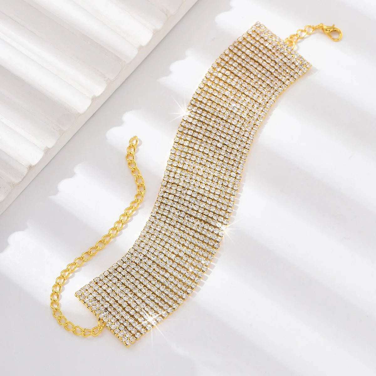 Women's European and American Trendy Multi Row Rhinestone Ankle Chain Outdoor Evening Beach Party Banquet Rave Party Holiday Gift Female Girls Casual Jewelry Fashion Accessories Supplies