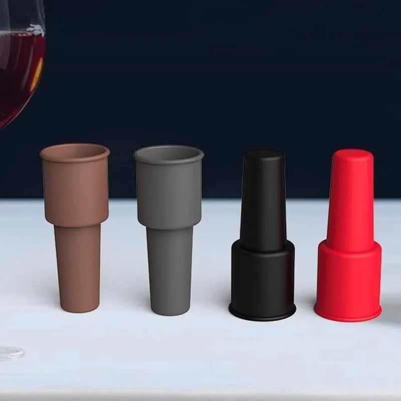 5 PCS Set Silicone Wine Stoppers Flexible Silicone Beverage Bottle Sealer Portable Wine Beer Glass Bottle Sealers Vacuum Keep Fresh Plug Bar Pubs Restaurants Hotels Tools