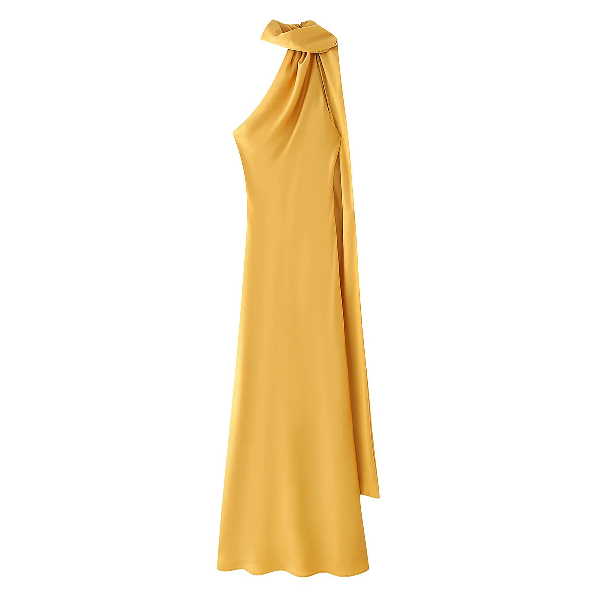 Luxury Satin Ribbon Halter Long Dresses 15 Colors S-XL UK Size Women's Backless Formal Maxi Dress Evening Wedding Guest Red Carpet Business Party Summer Graduation New Arrivals