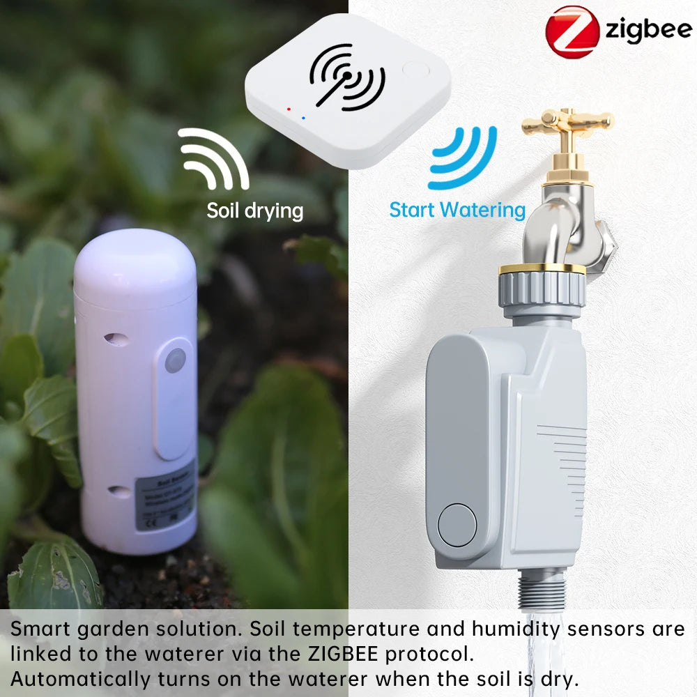 Plant Monitor Outdoor Soil Temperature Meter Moisture Humidity Tester Sensor Garden Automation Irrigation TUYA Detector