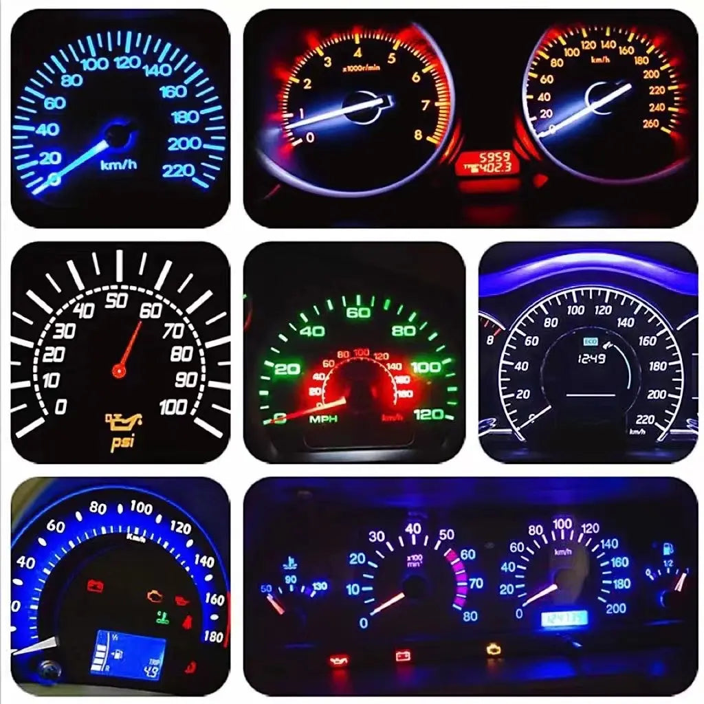 10PCS T5 W3W Bulb COB 2SMD Car Interior Lights Super Bright Dashboard Warning Indicator 12V Wedge Auto Instrument Lamp