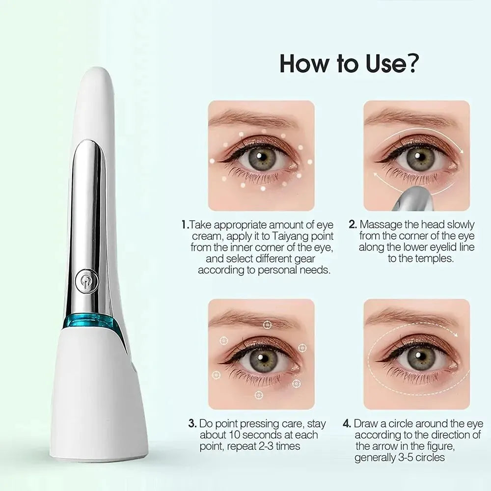 Beauty RF Eyes Massager Electric Eye Care Device Fatigue Relieve Dark Circle Eye Bag Remoal Anti Wrinkle Face Massage Eye Tool
