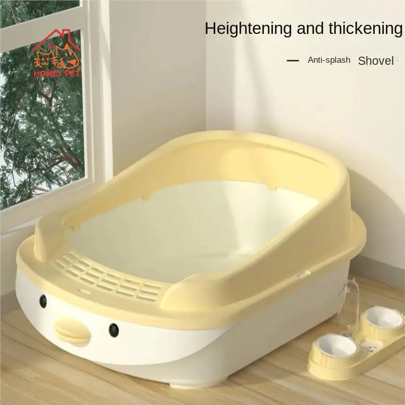 Sandboxes for Cat Litter Box Oversized Toilet Smart Semi Enclosed Anti External Splashing Supports Long Cat