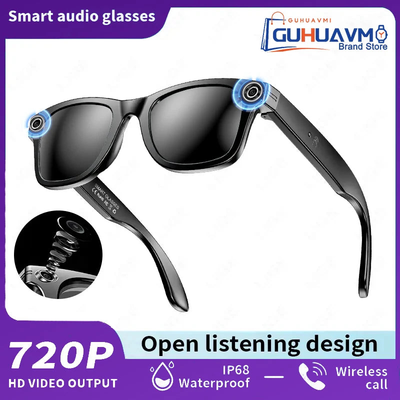 NEW AI Smart Glasses with 8MP Camera Video Recording Voice Support 100+ Languages Translation Sunglasses Bluetooth Call Music Play Men Women Ai Glasses