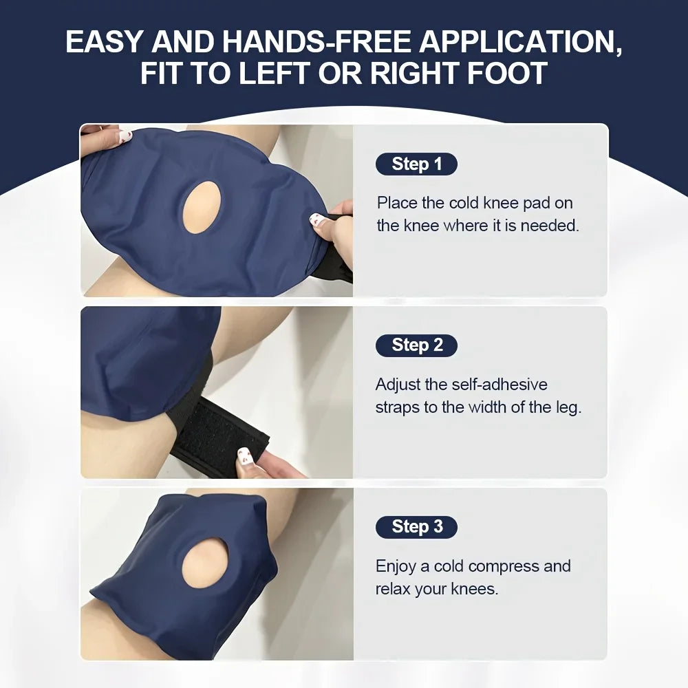 2 PCS Set Knee Cold Pack for Outdoor Sports Injuries, Reusable Ice Gel Pack Wrap for Knee Replacement Surgery, Pain Relief Ice Cold Therapy, Arthritis, Swelling Treatment Health Care Accessories