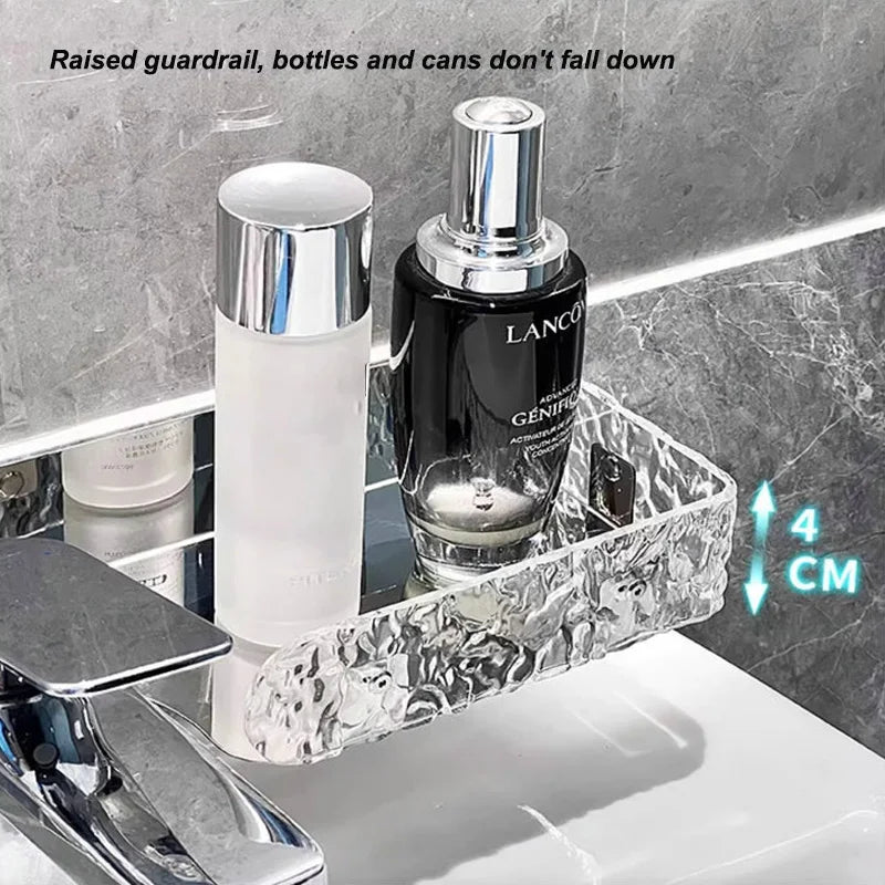 Bathroom Shelf Faucet Shelf Flushless Acrylic Sink Cosmetic Organizer Wall Mounted Toilet Shampoo Toothbrush Organizer