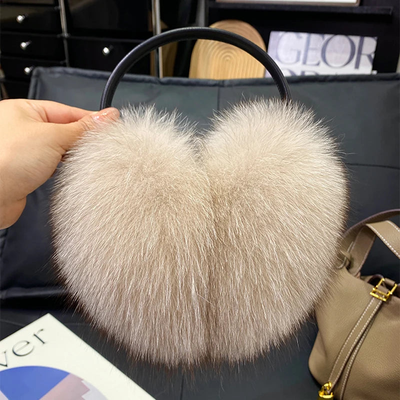 New Winter Real Fox Fur Earmuffs 14 Colors for Women Natural Fox Fur Scarves Dual use Genuine Warmer Plush Earmuff Outdoor Solid Fur Scarf