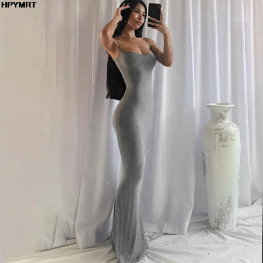 NEW Arrivals 8 Colors Satin Slip Sleeveless Backless Slim Sexy Maxi Dress Spring Women Party Y2K Concise Bodycon Elegant Dresses Female Clothing Summer Evening Beach Party Dress