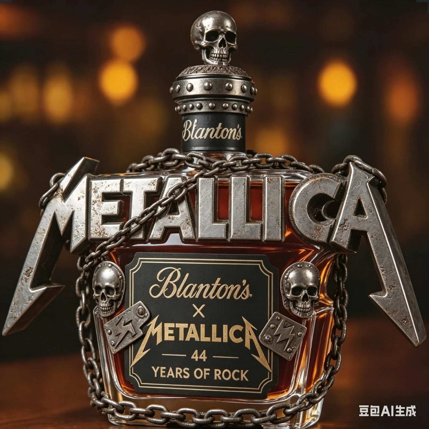 METALLICA Rock Band Shaped Whiskey Decanter Crystal 44th Anniversary Metal Home Display Wine Bottle Collectible Gift for Home Night Club Bars Pubs Barware Accessories