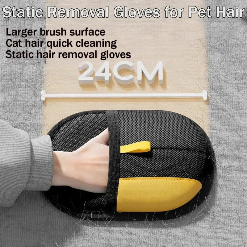 3 PCS Set Pet Hair Removal Mitts Cat Hair Remover Brush Sticking Device Home Hair Scraper Reusable Cat Grooming  Electrostatic Gloves Pets Grooming Sets Hair Care Accessories