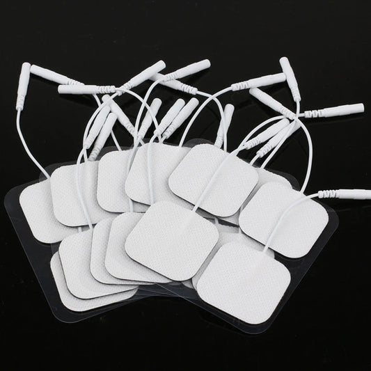 NEW Arrivals 100PCS Set 4*4cm EMS Electrode Pads for Muscle Stimulation Reusable Self Adhesive Massage Patch Acupuncture Physiotherapy TENS Pads Health Care Supplies