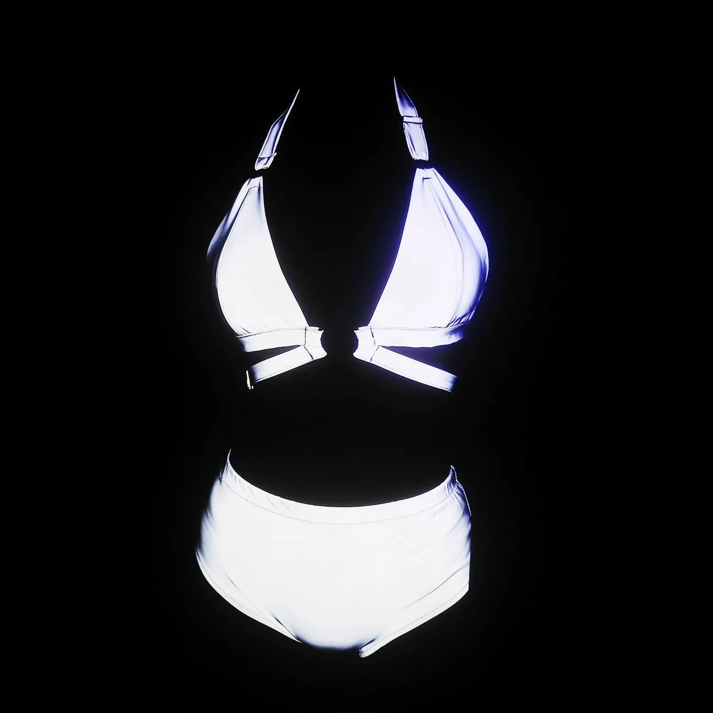 NEW Arrivals Sexy Reflective Bikini Top Female Ladies Reflect Lights Bra Evening Beach Rave Party Night Club Dancing Tops Women Girls Luxury Fashion Underwear Supplies Lingerie Products