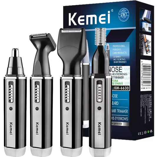 NEW Arrivals HOT SALE 4PCS Set  Rechargeable Nose Trimmer Beard Trimmer for Men Ear Eyebrow Nose Hair Trimmer for Nose and Ear Hair Removal Clean Machine Men Grooming Supplies