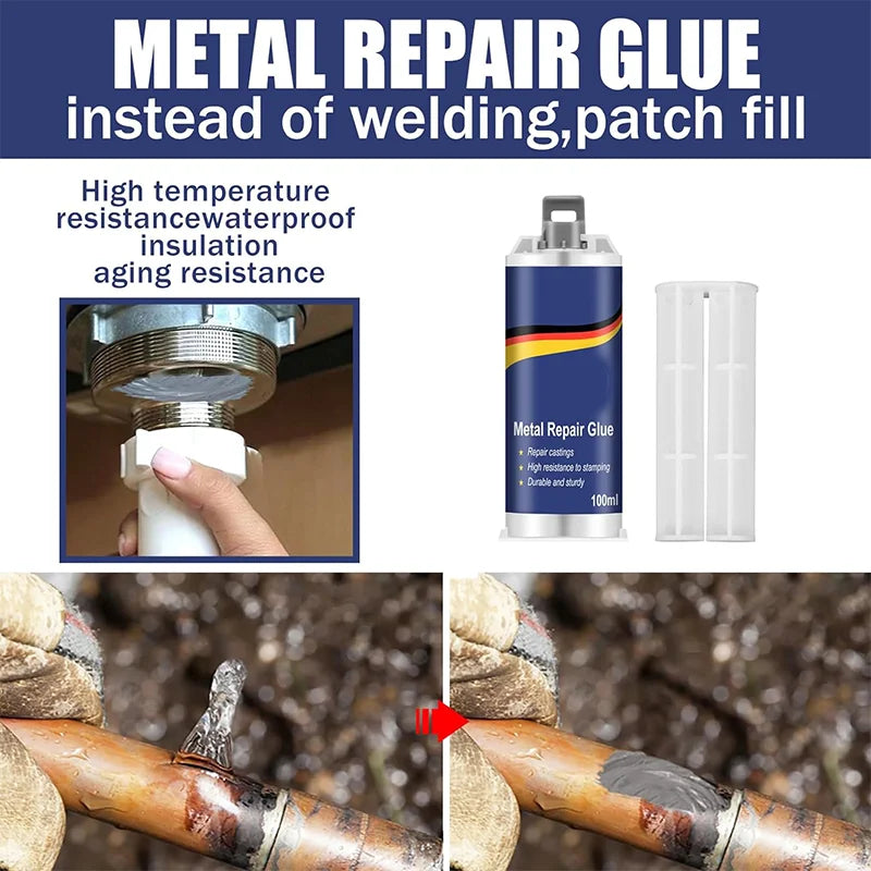 50-500gr New Metal Repair Adhesive 2 In1 Cold Welding Glue Magic Plastic Repair Casting Adhesive Heat Resistance Industrial AB Glue