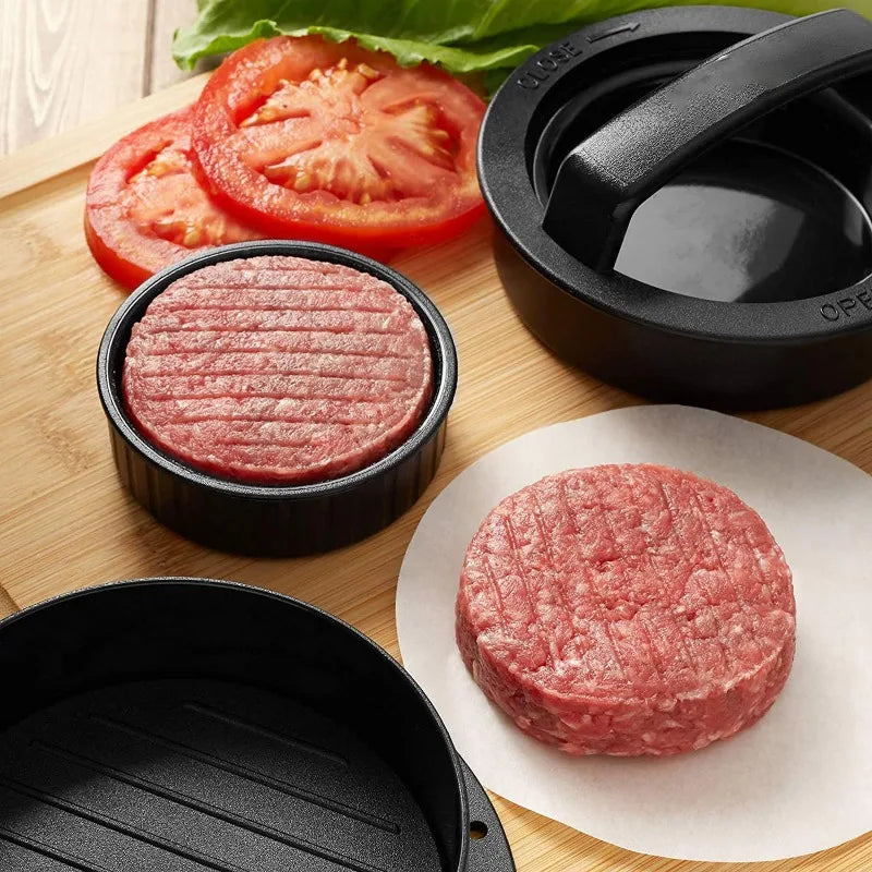 NEW Set Food-Grade Round Hamburger Burger Meat Tenderizing Press Beef Grill Burger Helper Press Cutlets Patty Maker Mold Patty 100 Papers Kitchen Tools Set