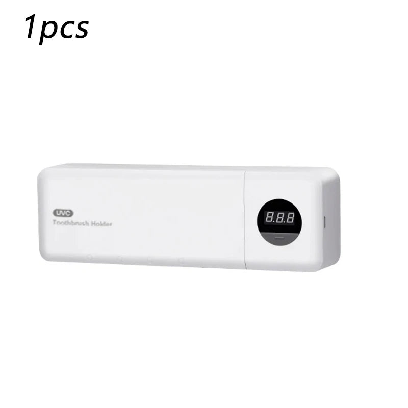 2 PCS Set Toothbrush Sterilizer Intelligent Wall Mounted Fully Automatic Sensing Ultraviolet Sterilization No Punching Toothbrush Holder Oral Hygiene Accessories Bathroom Supplies