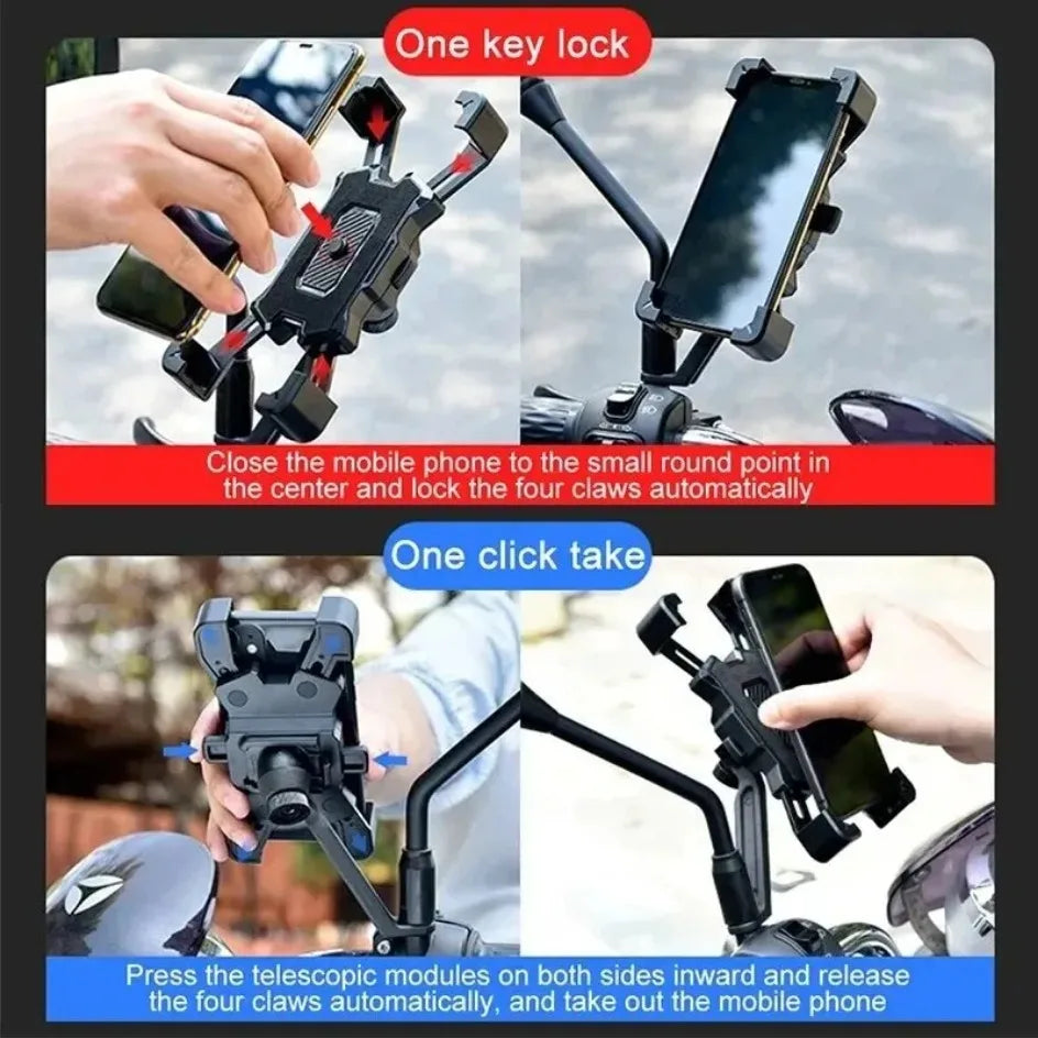 360° Rotatable Electric Bicycle Phone Holder for Smartphone Riding MTB Bike Moto Motorcycle Stand GPS Bracket Non-slip Cycling Sports Accessories