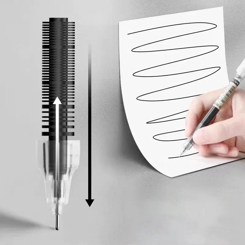 10Pcs/Set High Quality Needle Type Professional Gel Pens Straight Liquid Ballpoint Pen Kawaii Stationery School Office Supplies Writing Accessories